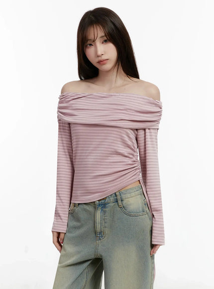 striped-off-shoulder-shirred-top-ij516