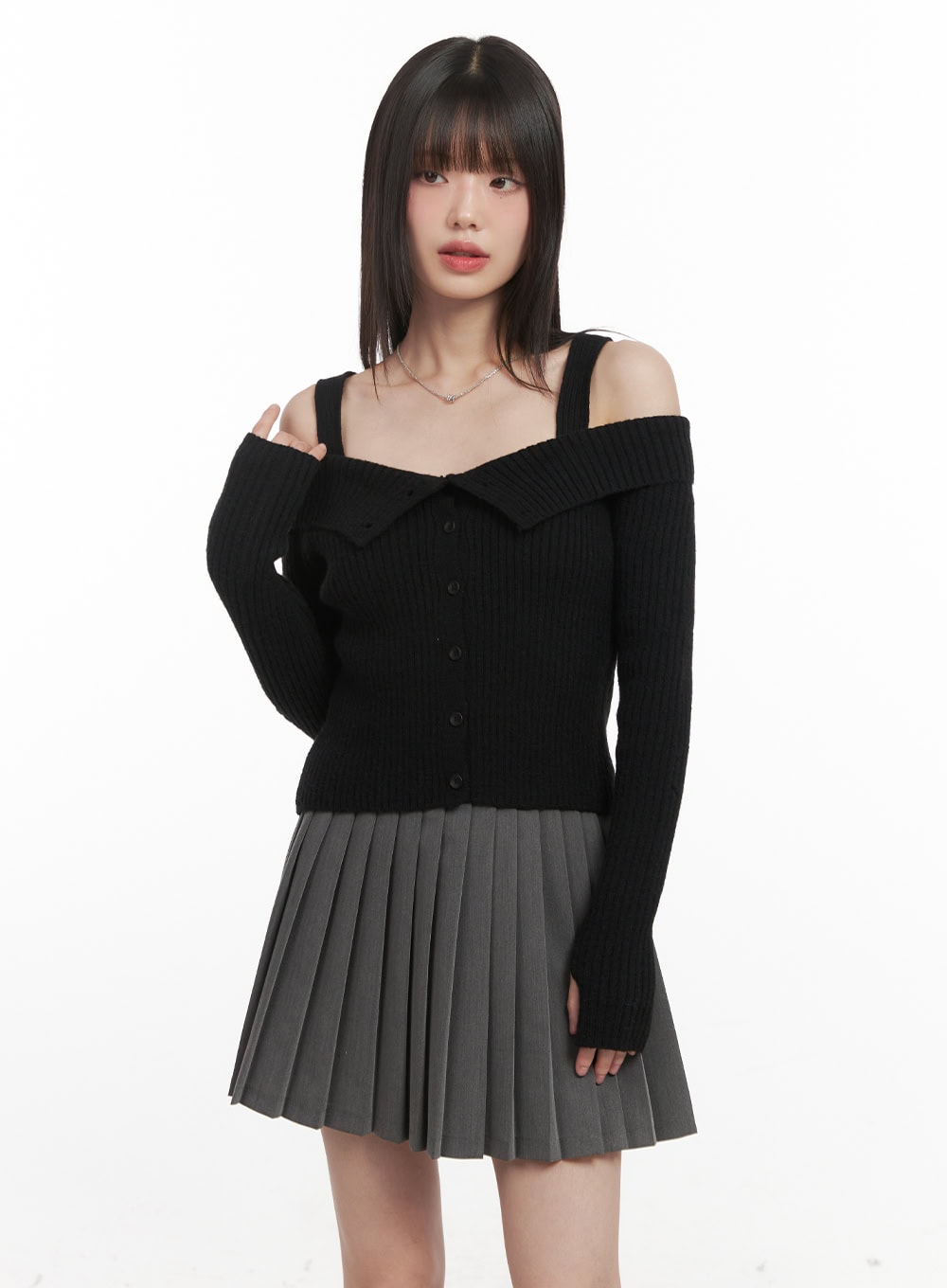 ribbed-button-down-off-shoulder-sweater-cj528