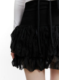 shirring-banded-mini-skirt-cm429