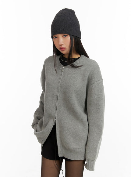 solid-collarless-zip-up-unisex-cardigan-cm408