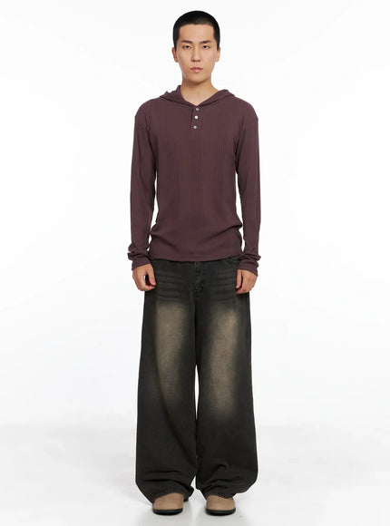 mens-henley-neck-long-sleeve-hoodie-is502