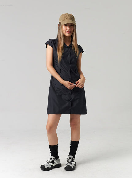 nylon-button-mini-dress-cl307