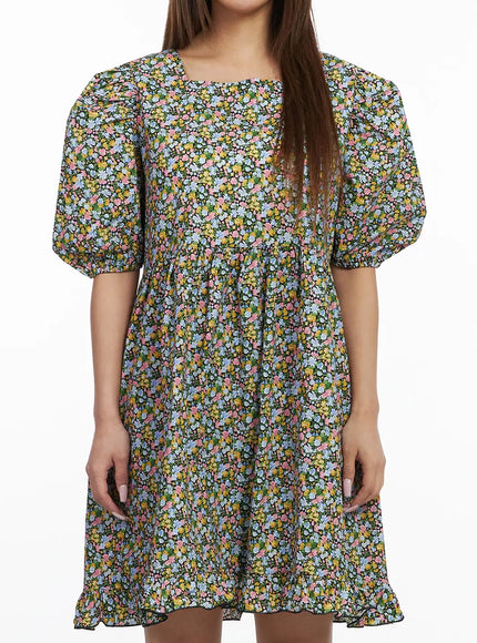 floral-puff-sleeve-babydoll-dress-iy501