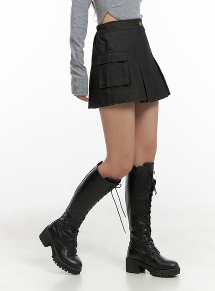 pleated-cargo-cotton-mini-skirt-cg423