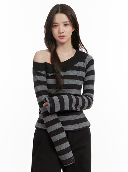 striped-one-shoulder-long-sleeve-top-ij510