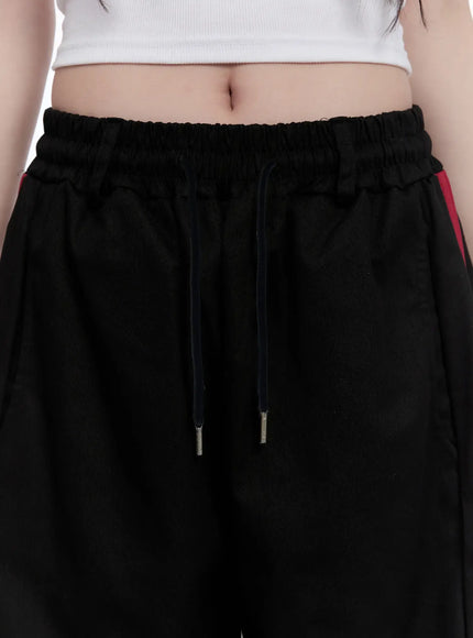 Double Stripe Wide Cotton Pants CO501
