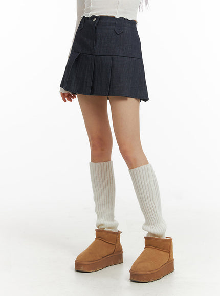 pleated-denim-mini-skirt-cj415