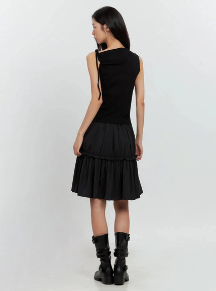 pleated-nylon-midi-skirt-is516