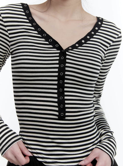 striped-slim-fit-buttoned-top-cj522