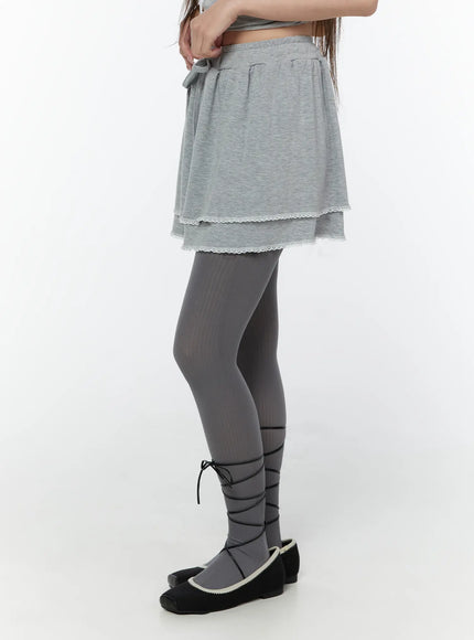 lace-trim-layered-mini-skirt-cy519