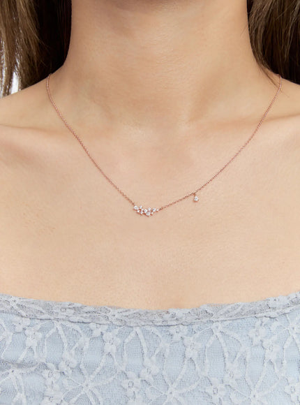 acc-mini-cluster-shine-necklace-kc1008 / Rose gold