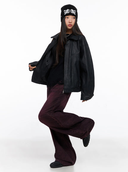 zippered-faux-leather-biker-style-jacket-io520