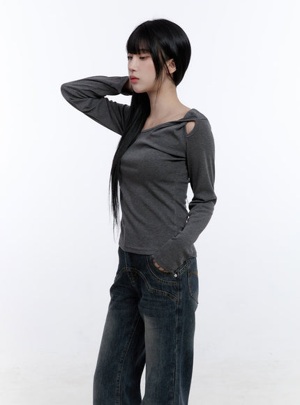 unbalanced-cut-out-long-sleeve-top-cd420