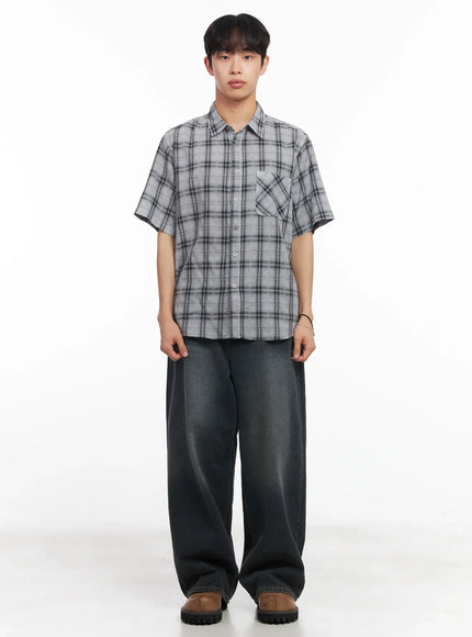 mens-short-sleeve-flannel-shirt-iu519