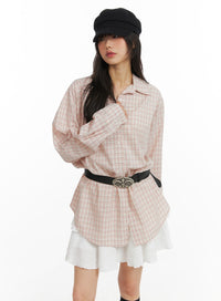 collar-checks-button-long-sleeve-blouse-cm413