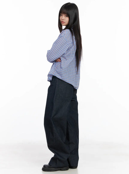 casual-plaid-button-up-blouse-cm513