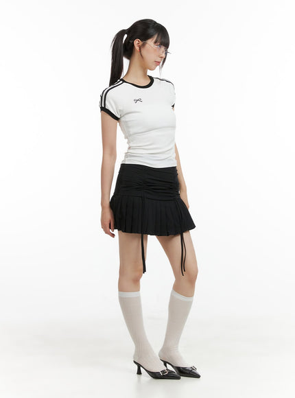 shirred-pleated-mini-skirt-cl422