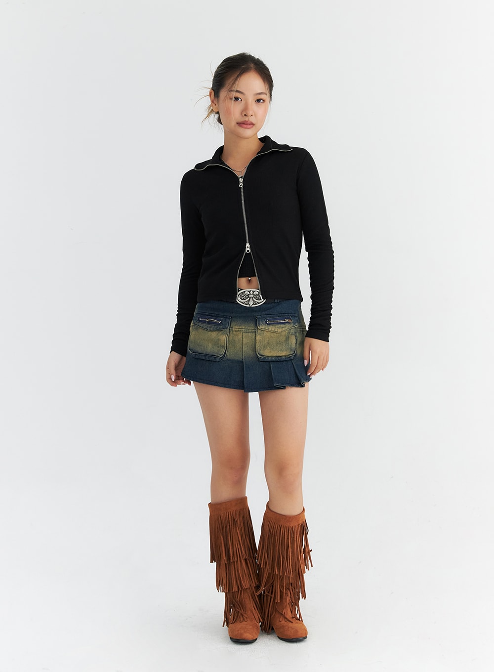 pleated-cargo-denim-mini-skirt-co313