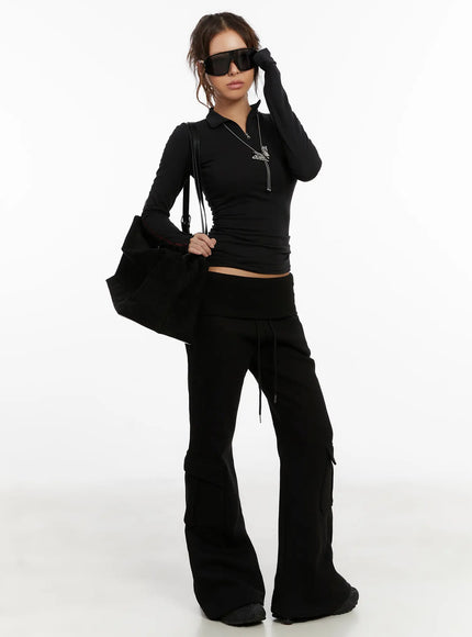 chic-half-zip-up-slim-fit-top-cd517