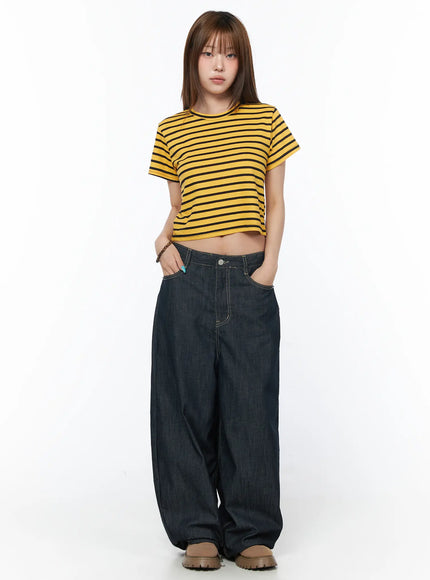 casual-striped-short-sleeve-top-cy529