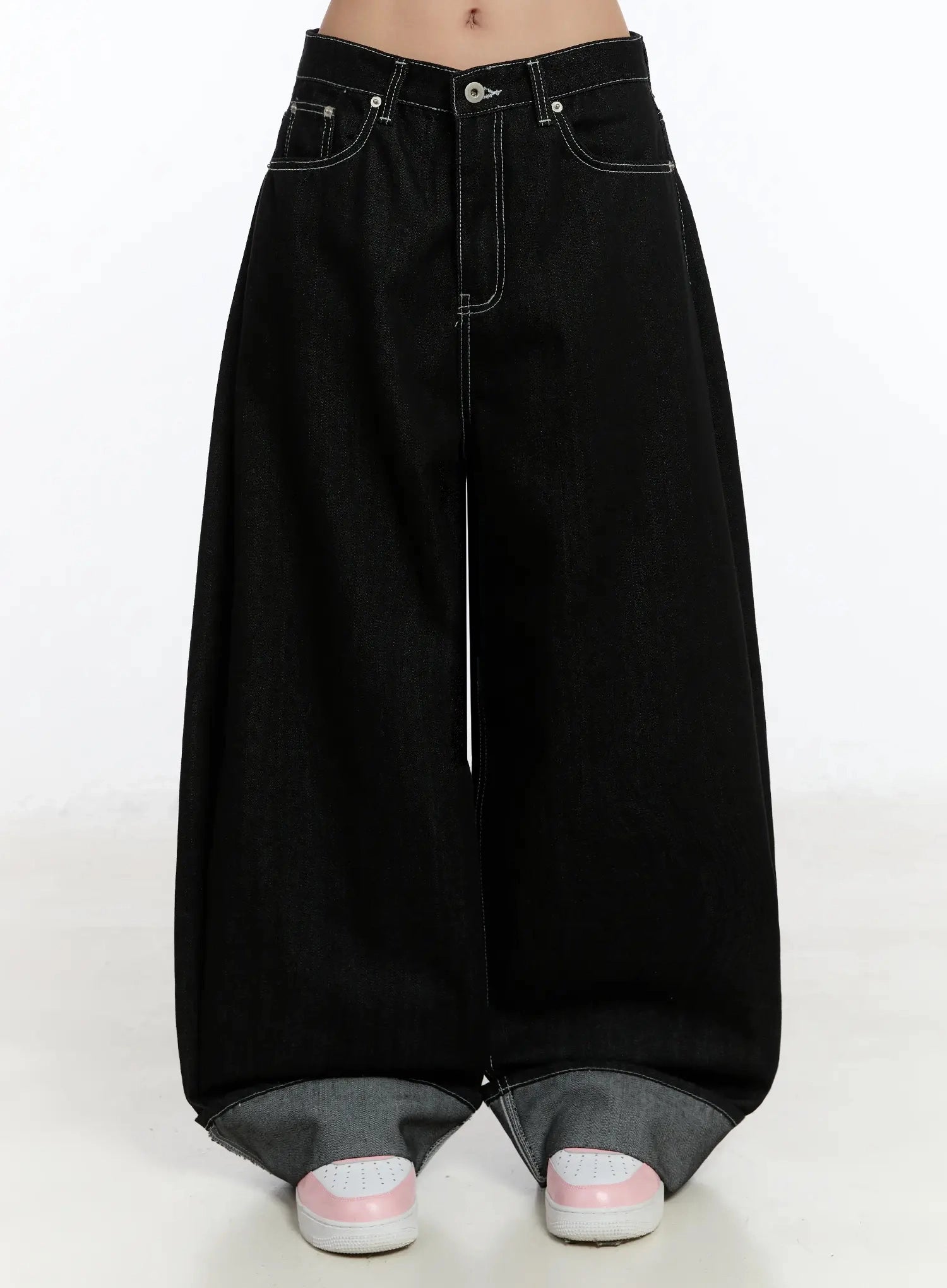 kacey-plaid-stitched-back-pocket-baggy-jeans-im513