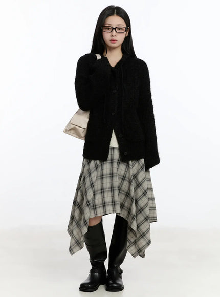 plaid-layered-asymmetric-skirt-f516