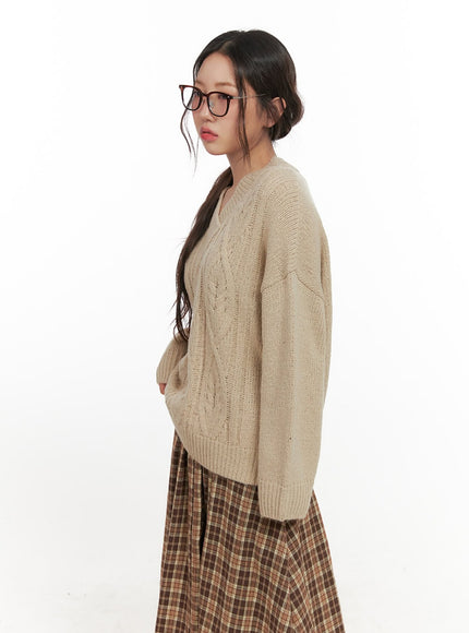 cableknit-v-neck-oversized-sweater-cn426