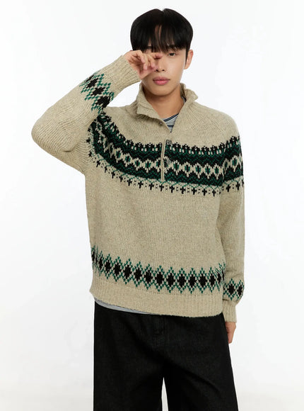 mens-patterned-high-neck-quarter-knit-sweater-in525