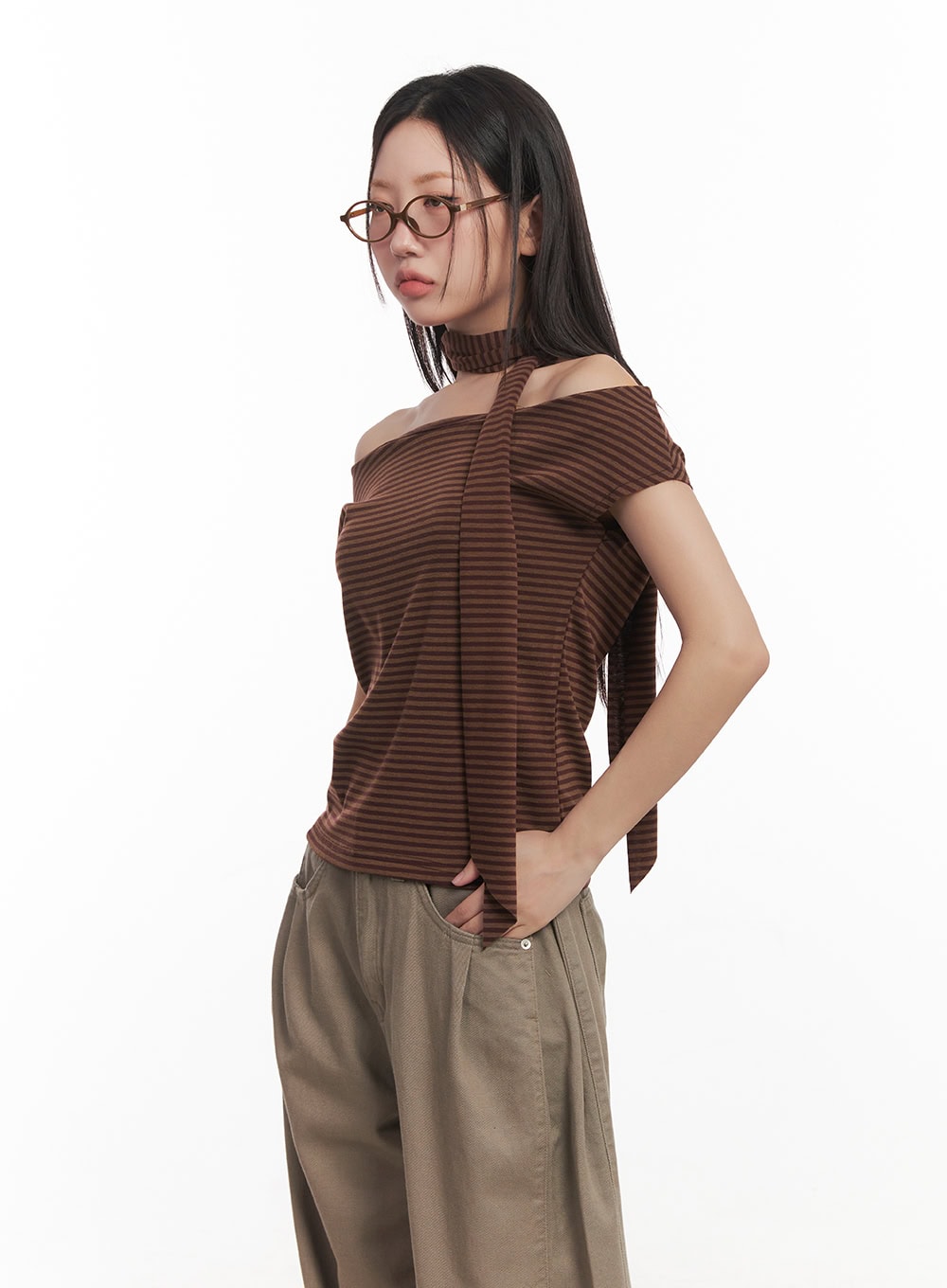 stripe-off-shoulder-top-with-scarf-ca521