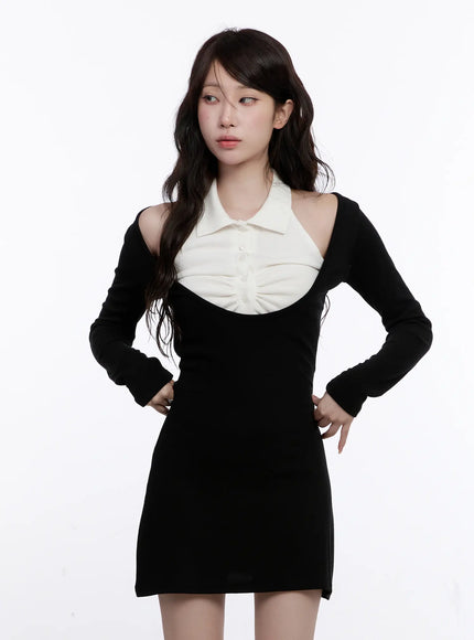 cut-out-collar-contrast-mini-dress-co501