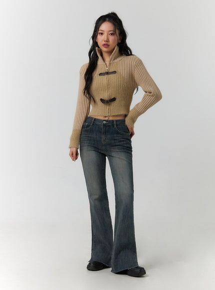 mid-waist-solid-flared-jeans-cf401