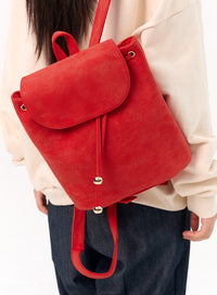 faux-suede-backpack-io317 / Red