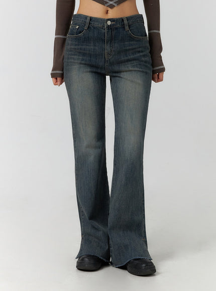 mid-waist-solid-flared-jeans-cf401