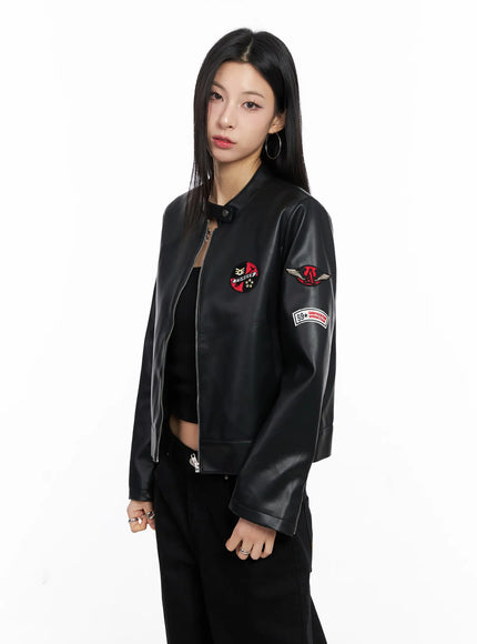 graphic-crop-leather-jacket-cc1109