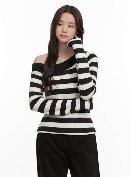 striped-one-shoulder-long-sleeve-top-ij510