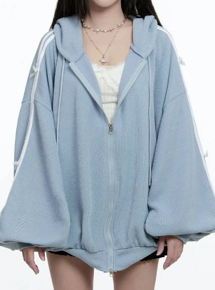 Contrast Oversized Zip-Up Hoodie IO527 - Casual style | LEWKIN Contrast Oversized Zip-Up Hoodie IO527 - Casual style | LEWKIN