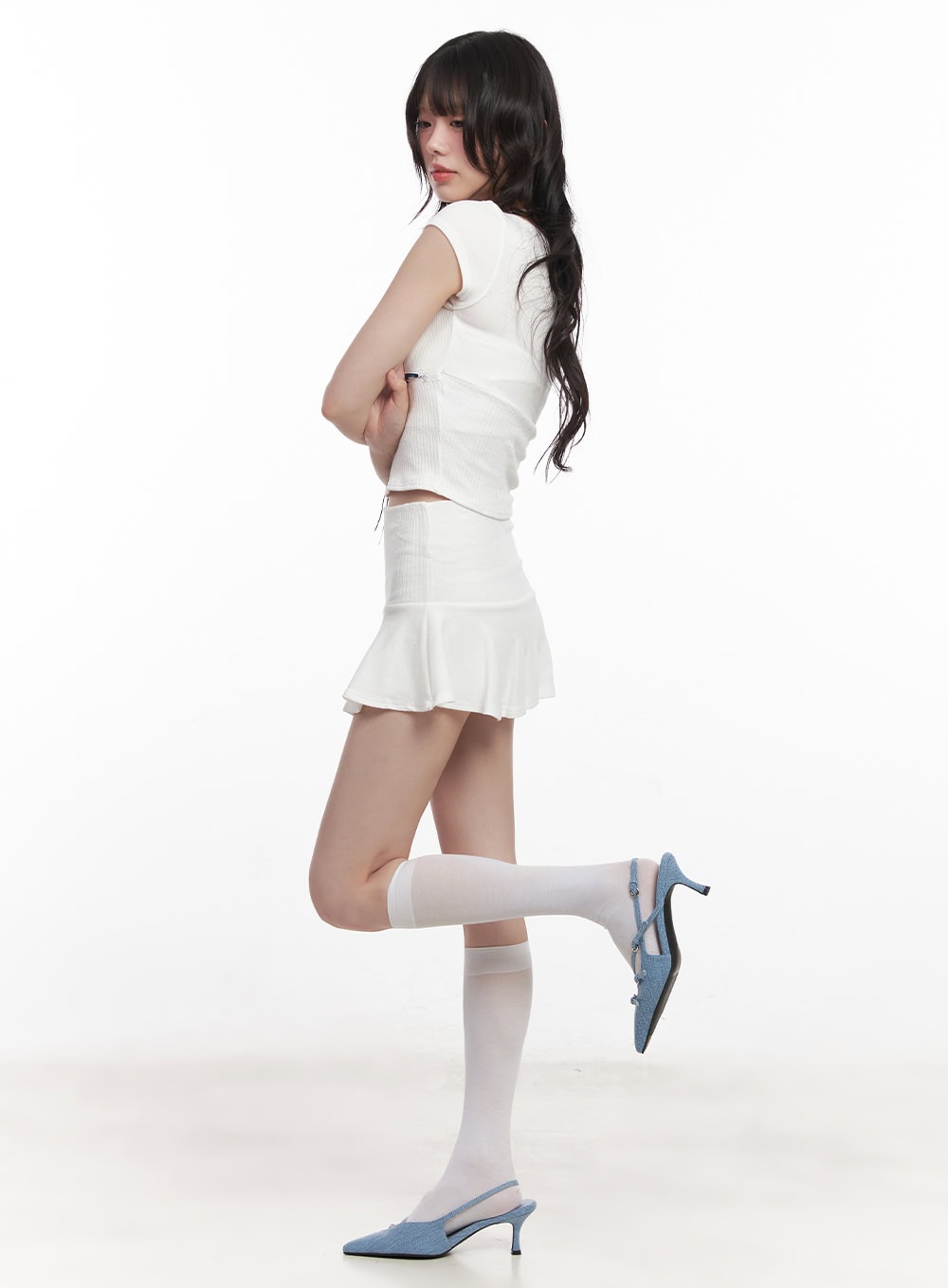 flared-ruffle-mini-skirt-cy520