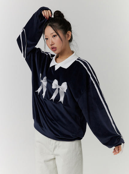 terry-collar-double-ribbon-sweatshirt-cd319