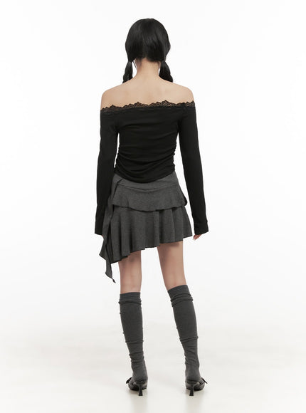 frill-shirring-mini-skirt-cd410