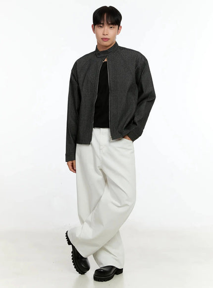 mens-striped-denim-band-collar-jacket-in525