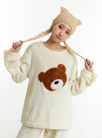 fleece-bear-top-and-elastic-trouser-loungewear-set-id313