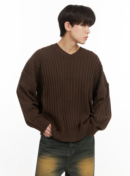 mens-loose-fit-v-neck-sweater-ij517