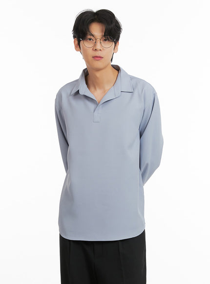 mens-solid-v-neck-long-sleeve-shirt-ia401