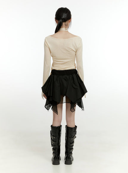 ruffle-banded-mini-skirt-cg401