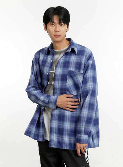 mens-checkered-buttoned-collar-shirt-il412