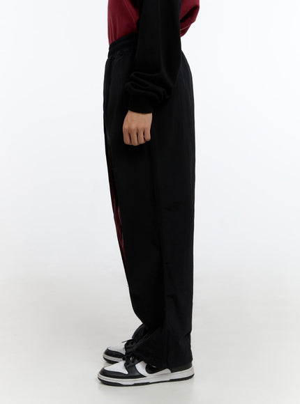 mens-banded-mixed-color-nylon-wide-pants-is413