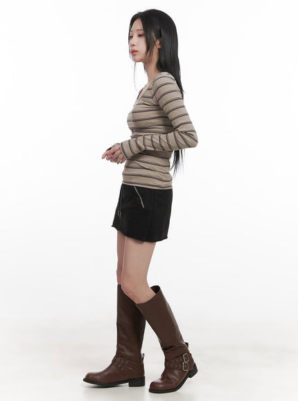 zipper-pocket-comfy-mini-skirt-cj517