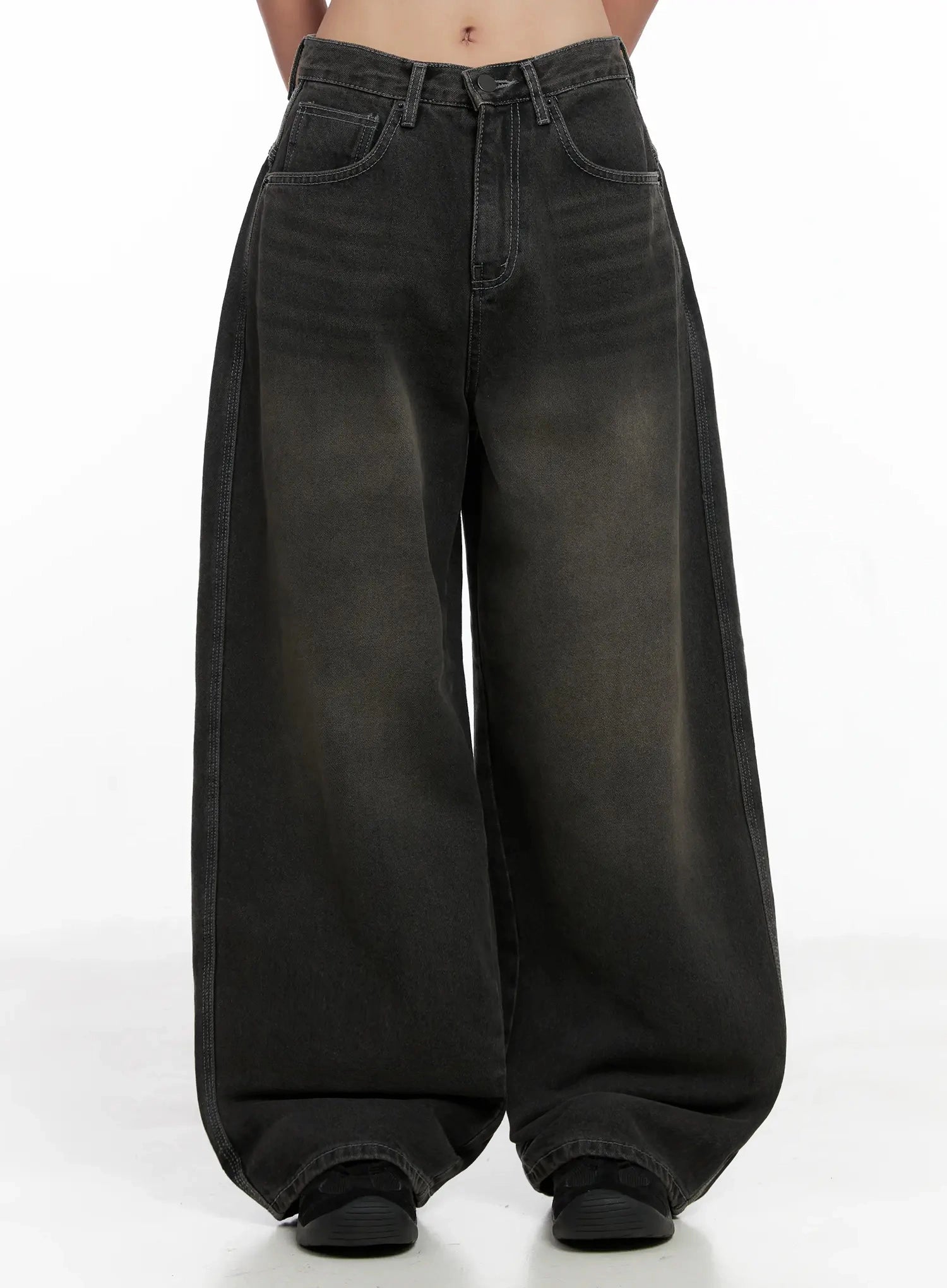 Hari Dark Washed Baggy Jeans IG527 in Gray, size 3XL