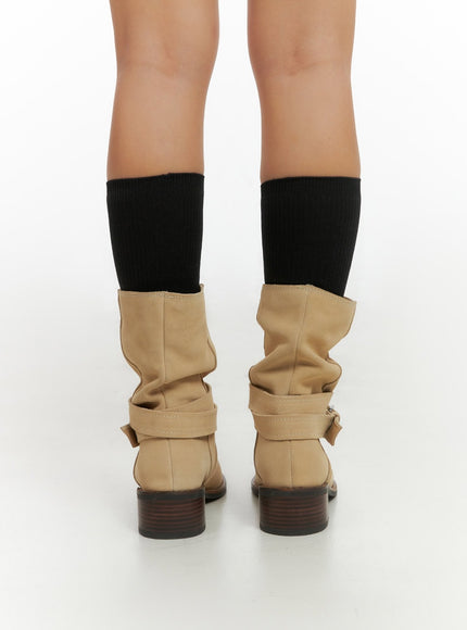 suede-buckle-strap-boots-is402