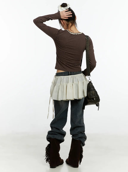 u-neck-polka-dot-lace-long-sleeve-top-cf509